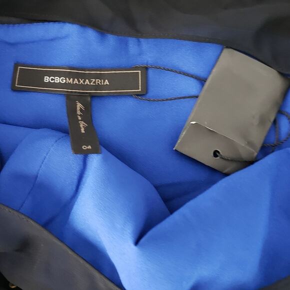 BCBGMaxAzria Asymmetrical Mini Dress Sleeveless Blue Cocktail NEW NO TAG - Picture 8 of 9